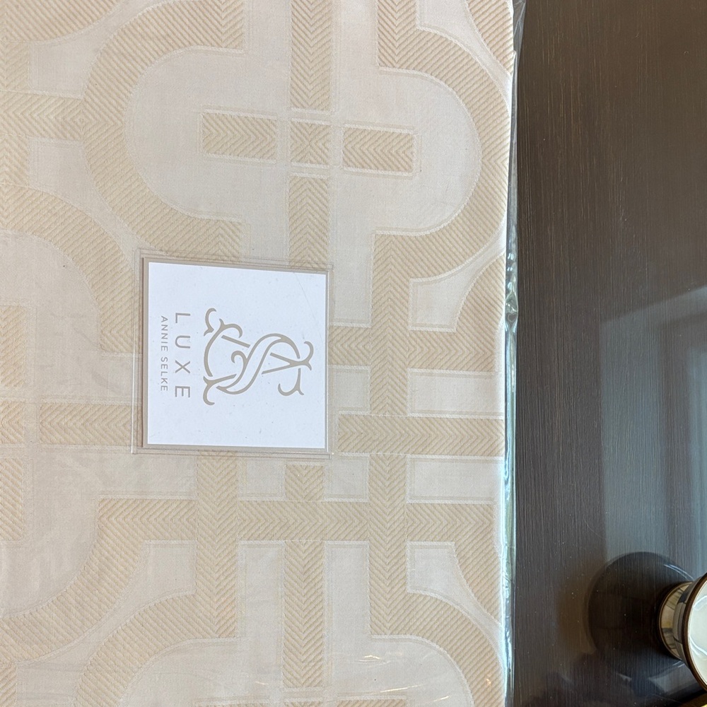Luxe Beige Geometric Pattern Fabric